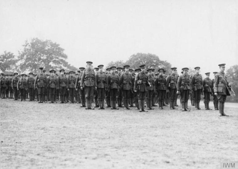 311 London Regiment, Finsbury Rifles, on parade. October 1915