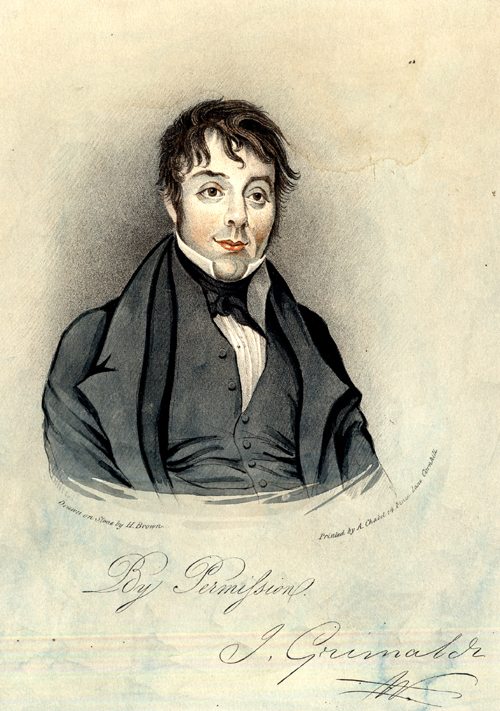 Grimaldi portrait lithograph (1800s)