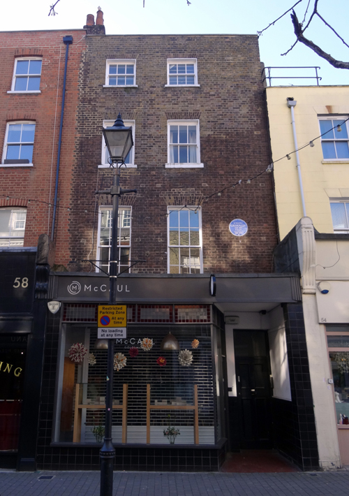 Grimaldi's residence at 56 Exmouth Street 2018